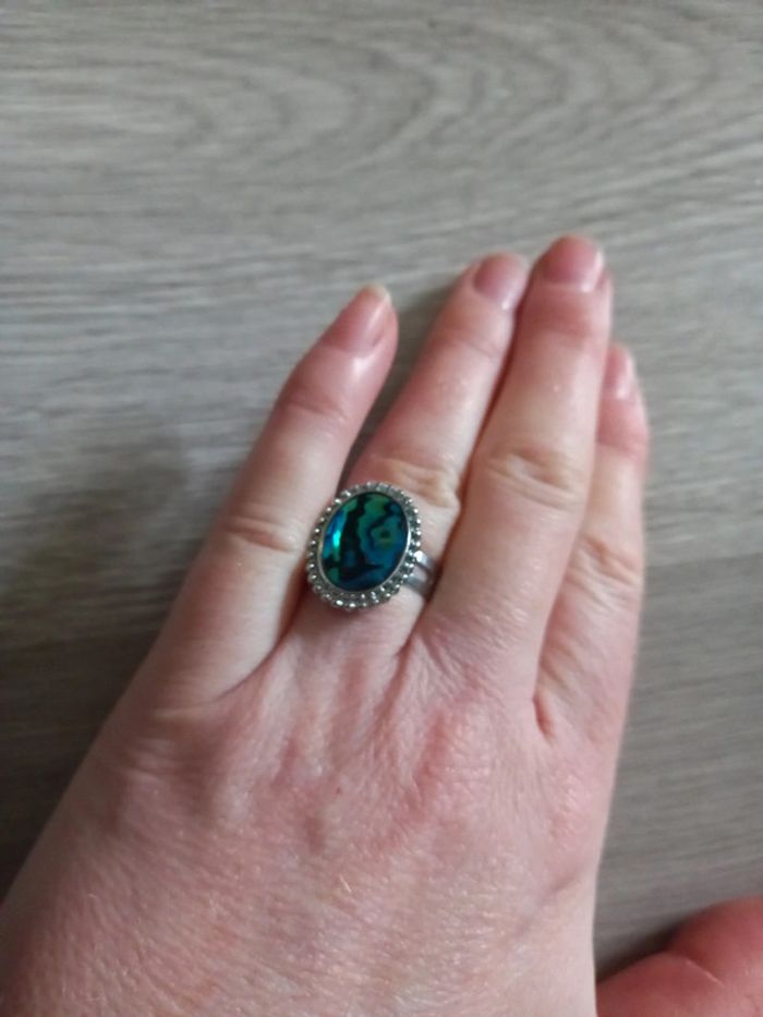 Bague argentée réglable