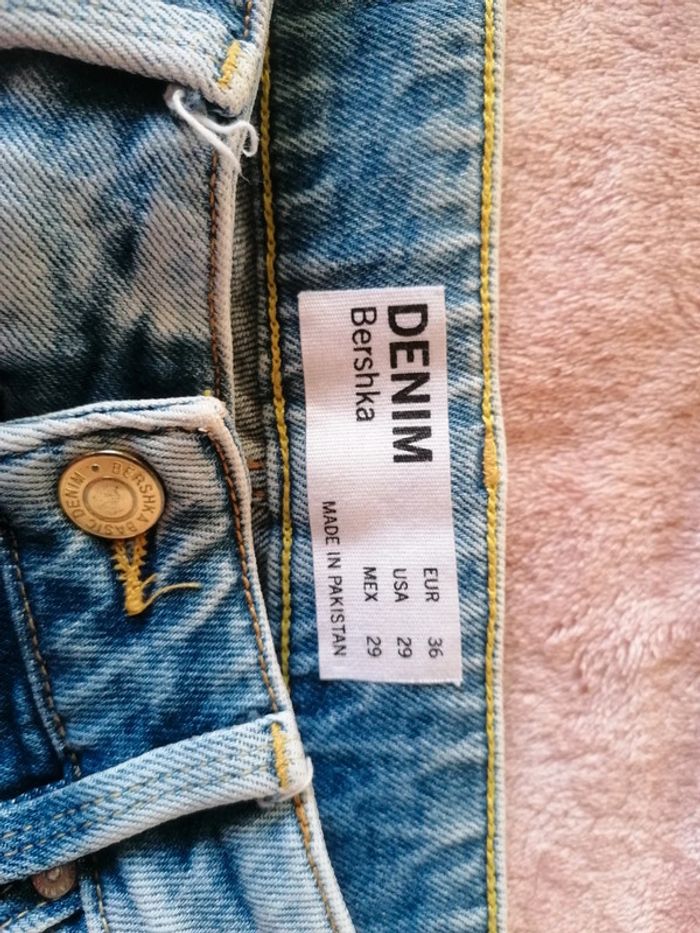 Jeans coupe droite bershka bleu - photo numéro 5