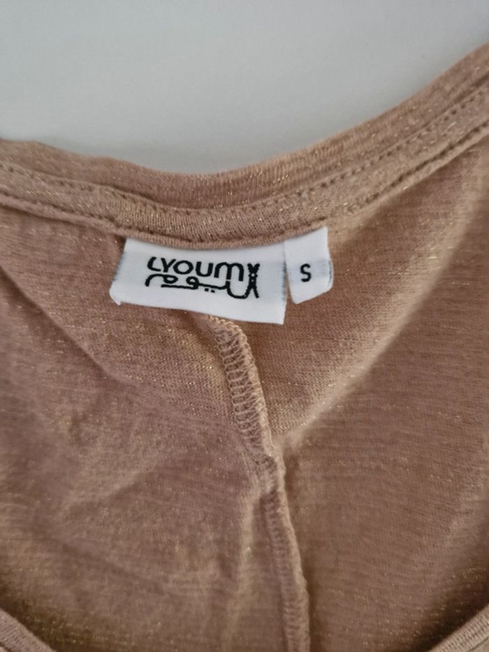 T-shirt beige pailleté - photo numéro 2