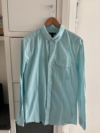 Chemise unie bleue slim fit