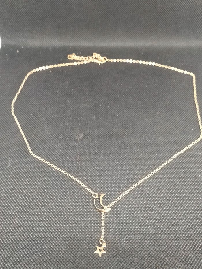 Collier étoile lune doré