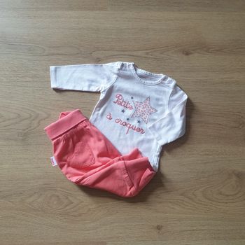 🩷 Ensemble tee-shirt ML bas de jogging 1 mois DPAM/Brioche #emyfleury_1moisfille
