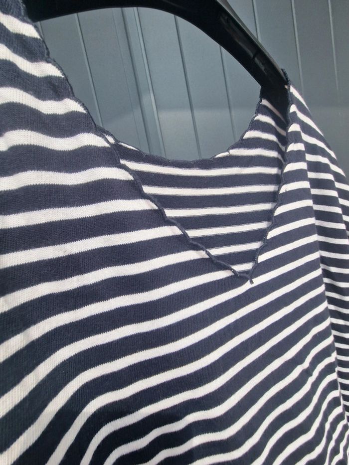 Haut marinière bleu a finition festonné - photo numéro 8