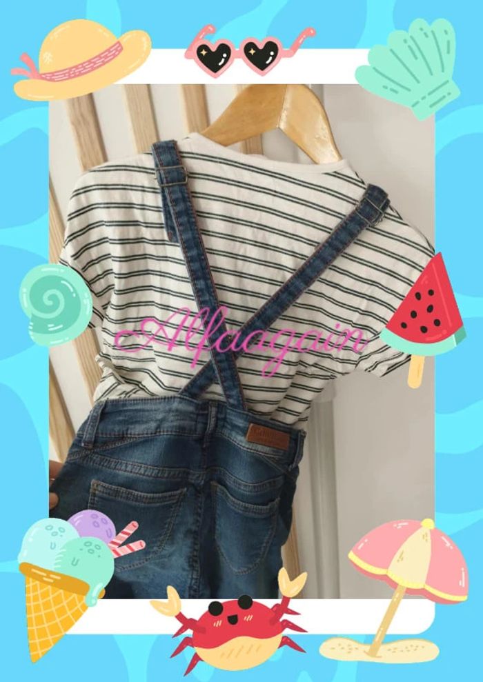 Ensemble salopette chipie t-shirt tao 6ans - photo numéro 7