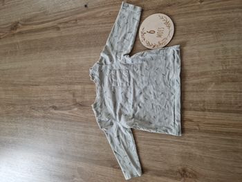 T-shirt Manches Longues Gris Clair Motif All-Over 'Powerful' Kiabi - 6 mois