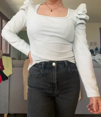 Haut épaulette blanc