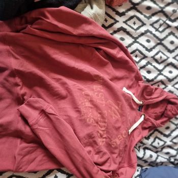 Sweat à capuche bordeaux rose des bois créés xl neuf