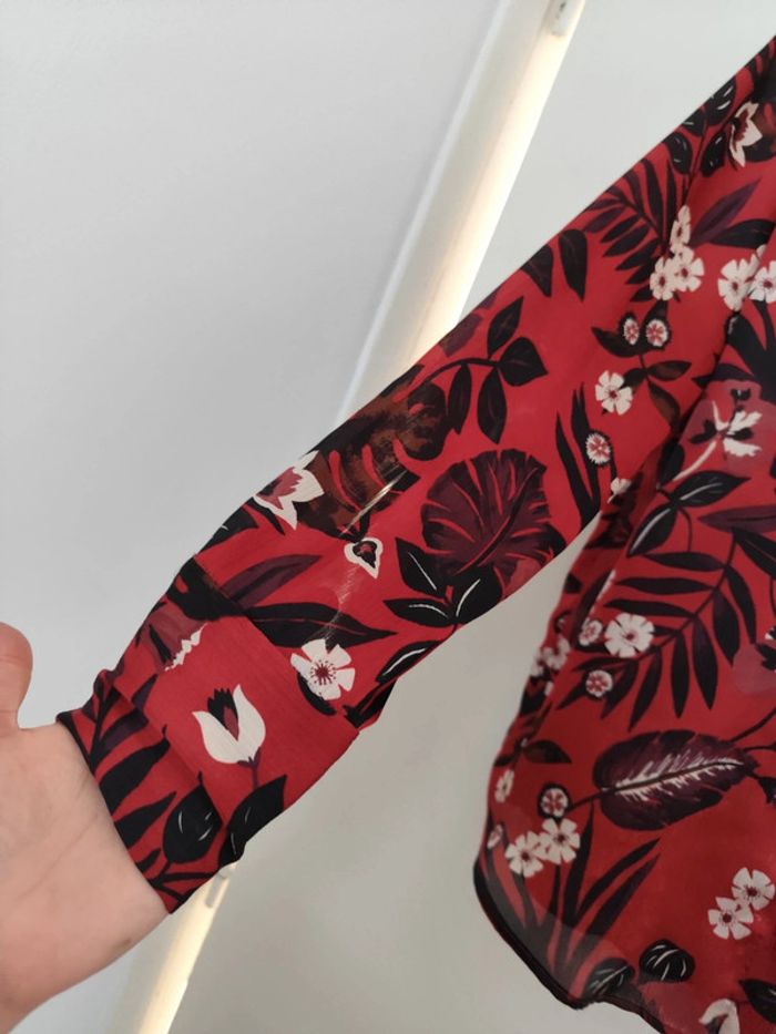 Chemise bordeau et noir taille S Zara - photo numéro 5