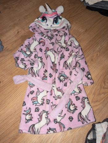 Peignoir polaire 3-4 ans licorne