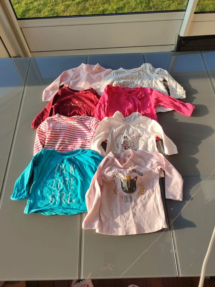 Lot t-shirt bébé fille 6 mois
