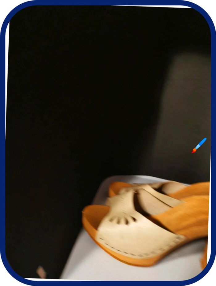 très belle sandale bois véritable cuir vintage taille 40 - photo numéro 5