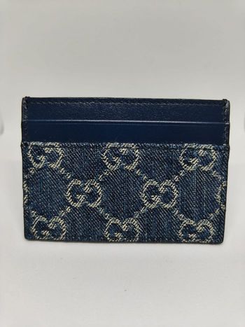 Porte-cartes Gucci GG denim bleu – Authentique