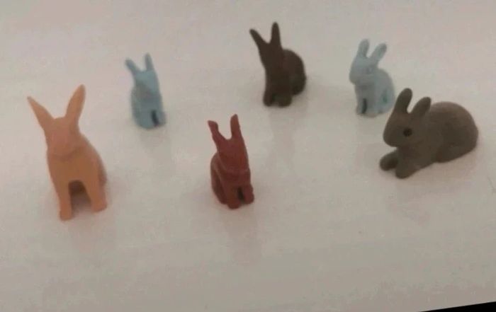 Playmobil lot animaux lapin dont 2 lapins bleu