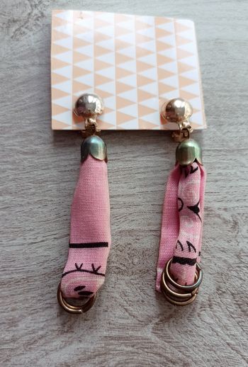 🦄 Boucles d'oreilles à clips bandanas roses vintage 🦄