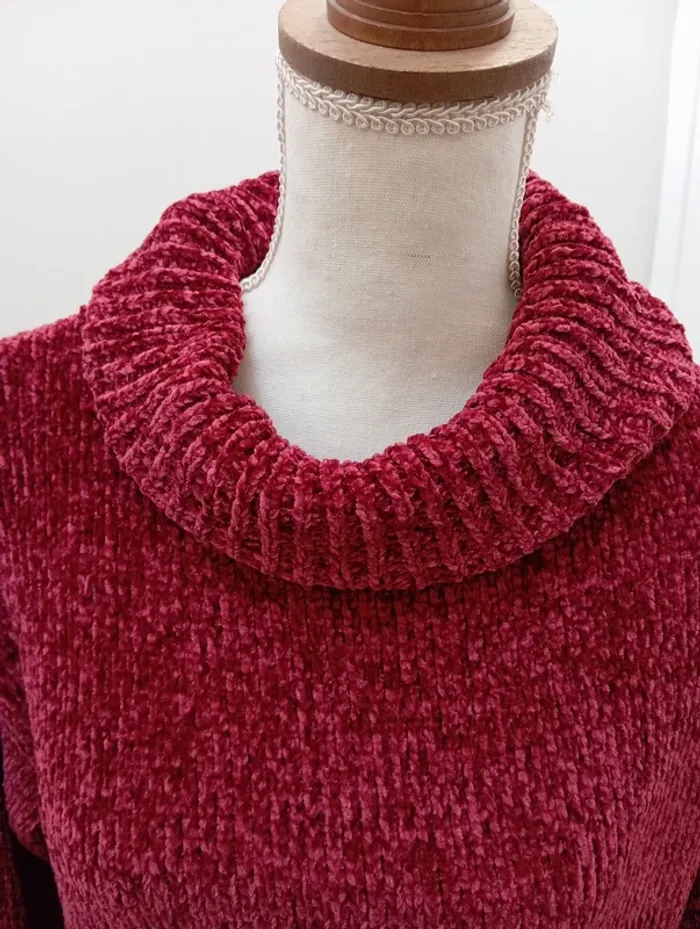 Pull bordeau en maille douce taille XL Salao Green - photo numéro 4