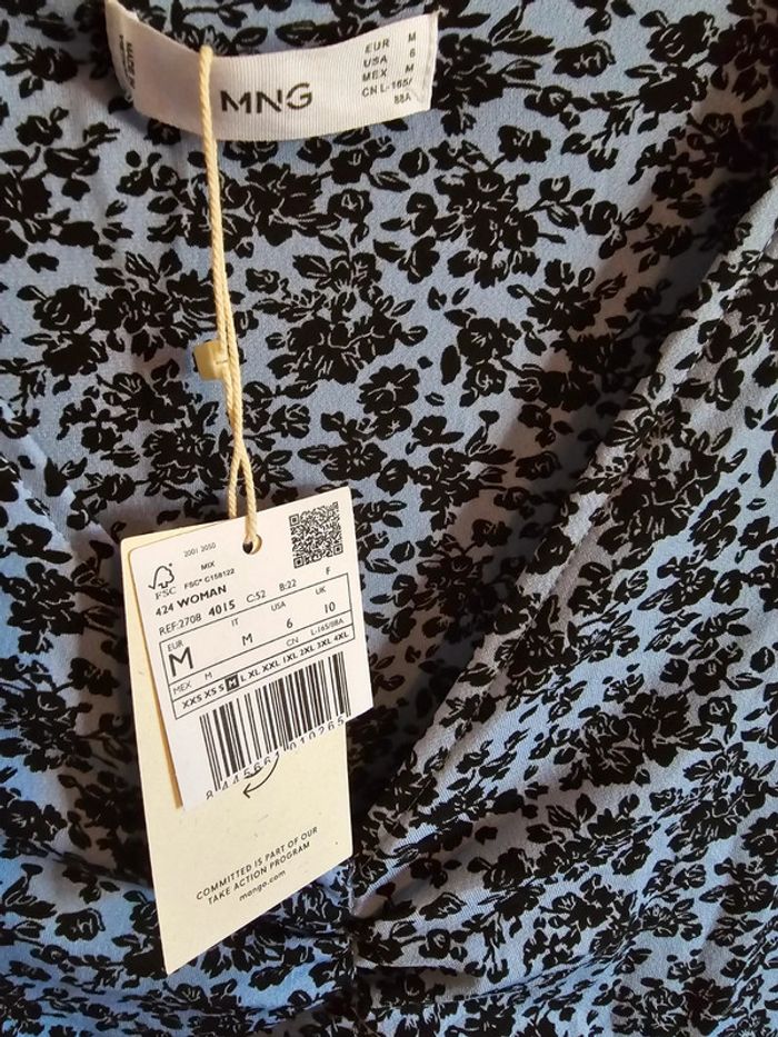 Robe midi bleue à fleur - photo numéro 4