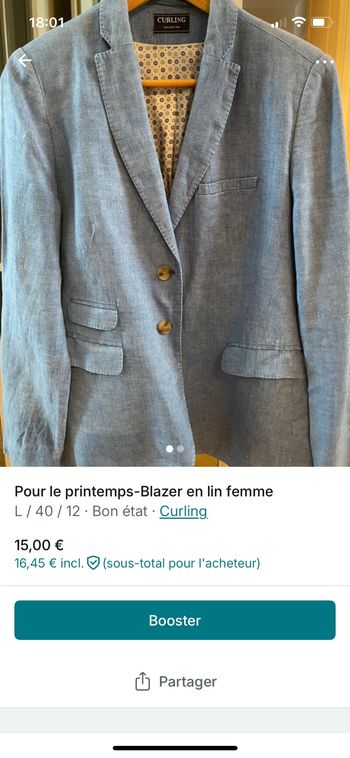 Veste en lin bleue