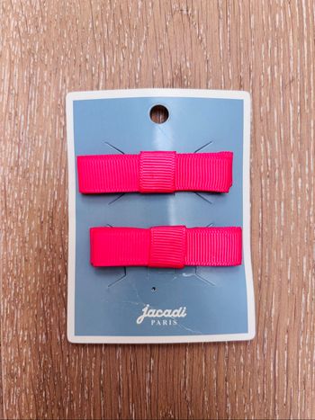 Lot de 2 barrettes fille Jacadi rose neuves