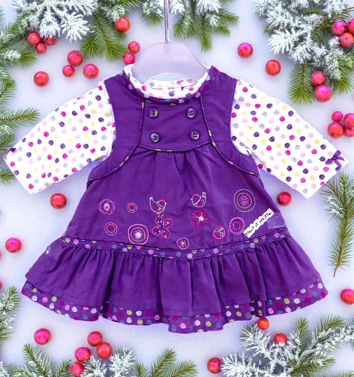 ORCHESTRA - LOT 6P BÉBÉ FILLE MÊME COLLECTION AVEC BRODERIES FLEURS & OISEAUX 1M - photo numéro 5