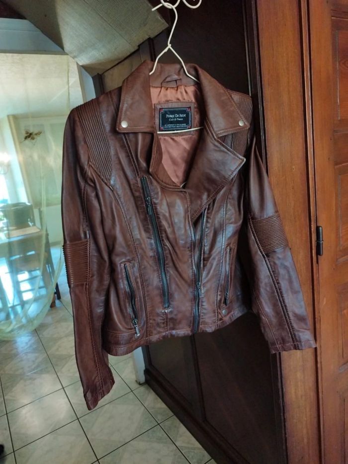 Veste blouson marron vrai cuir Peaux De Rêve XL/42 - photo numéro 6