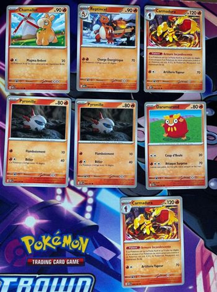 Lot de carte de type feu