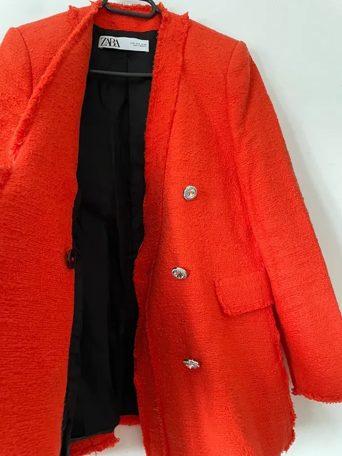 Ensemble tailleur Zara tweed veste blazer + jupe en taille S - photo numéro 6