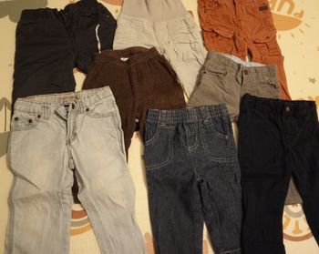 Lot de 13 pantalons longs bébé garçon – 12 mois, bien chauds et en très bon état