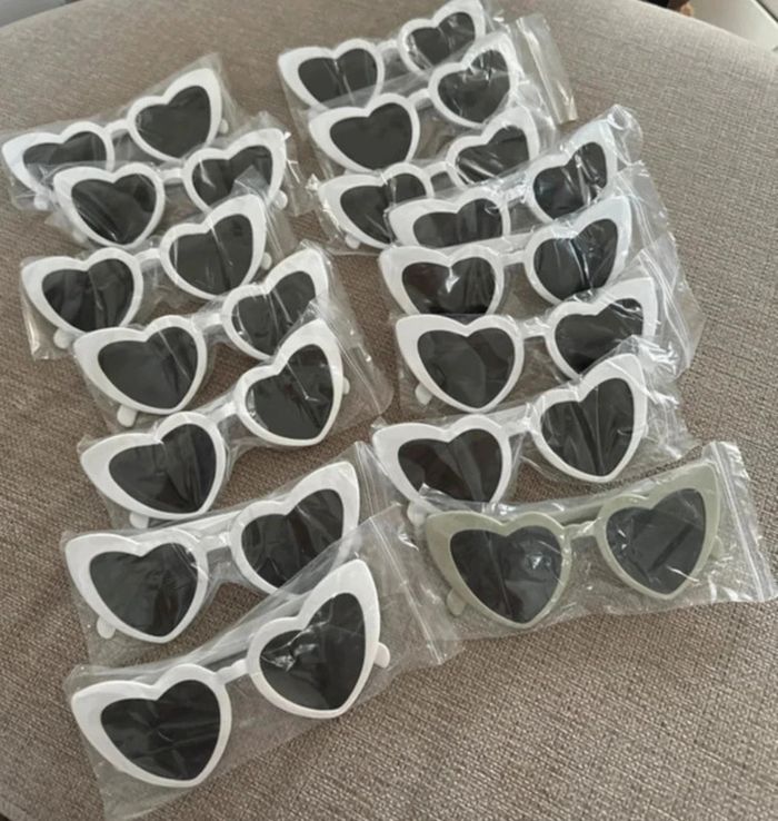 Lot 15 paires de lunettes cœur mariage evjf Photobooth