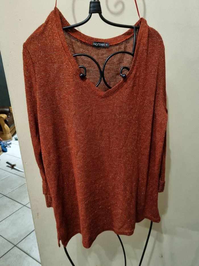 Blouse rouille à paillettes