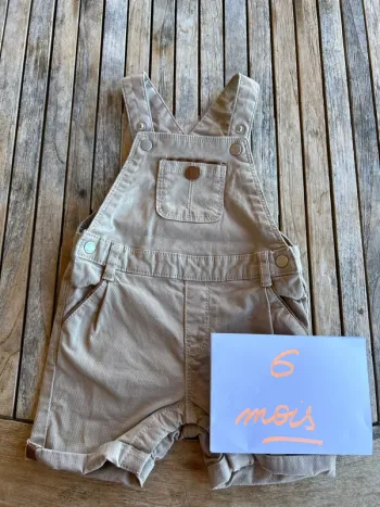 Salopette beige bébé garçon Obaïbi - 6 mois