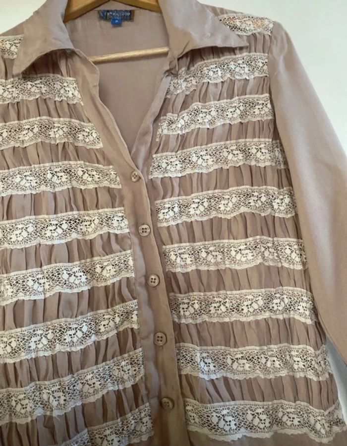 Chemise dentelle vintage Tentation taille 38 - photo numéro 3