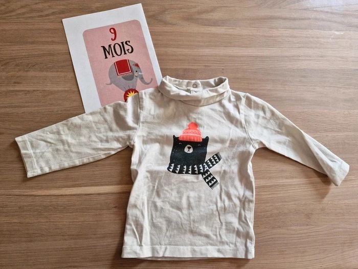 Lot de 5 t-shirts col roulé 9 mois - photo numéro 6