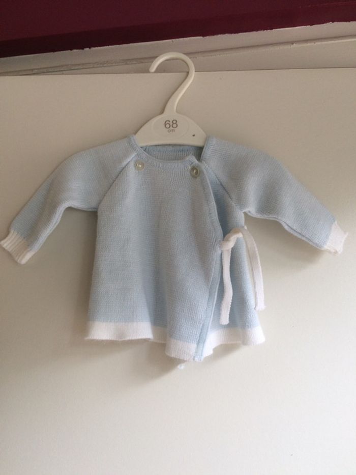 Gilet bleu brassière naissance - photo numéro 2