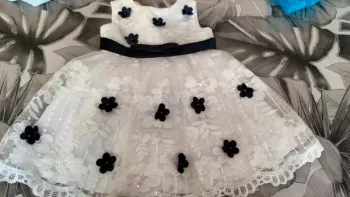 Robe cérémonie blanc/bleu marine