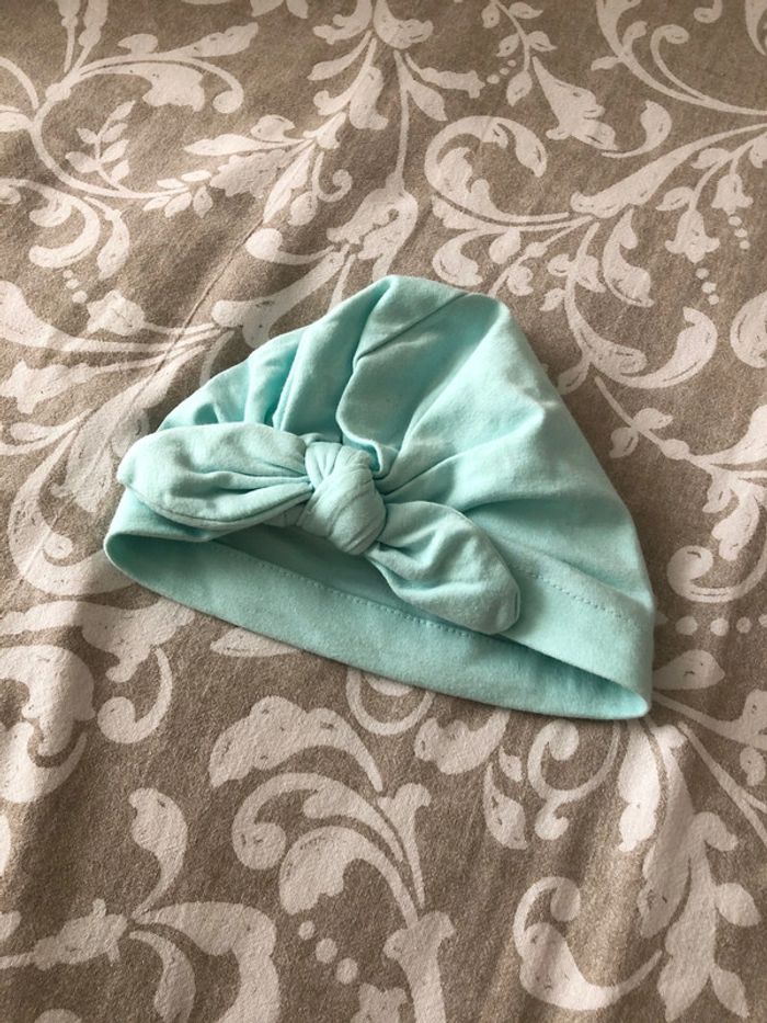 Bonnet turban bleu