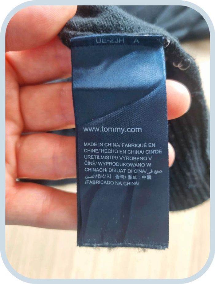 Pull col V bleue Tommy Hilfiger " Pima Cotton Cashmere " Taille L - photo numéro 4