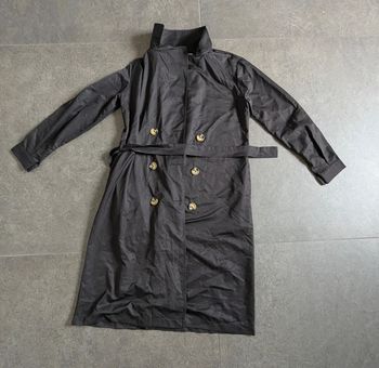 Manteau long trench Big Dart taille 38 femme noir