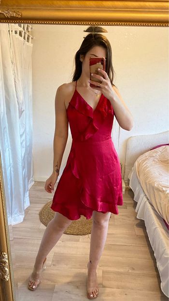 Robe satinée bordeaux naf naf