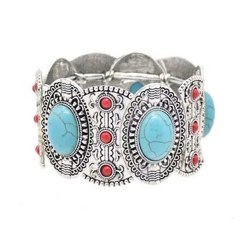 Bracelet manchette turquoise