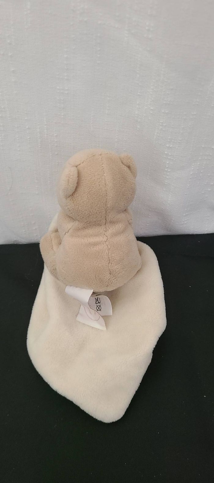 Doudou et Compagnie ours beige marron Mouchoir epais blanc creme - photo numéro 3