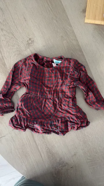 Blouse bébé à carreaux