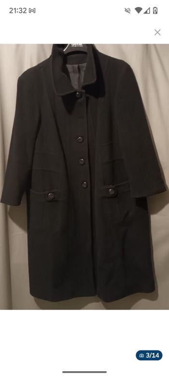 Beau manteau Wendy noir laine et cachemire. Taille 48l