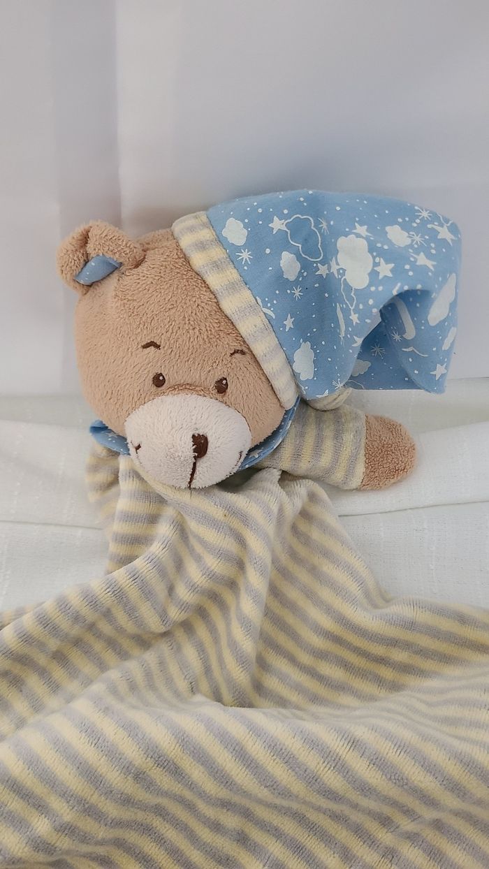 Doudou tête ours /ourson bonnet de nuit - photo numéro 3
