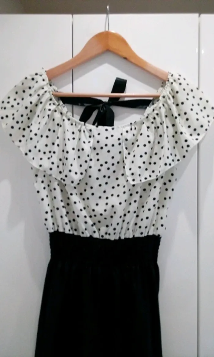 Petite robe noir et beige et pois T.S - photo numéro 2
