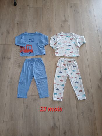 Lot de 2 pyjamas coton 23 mois Tex
