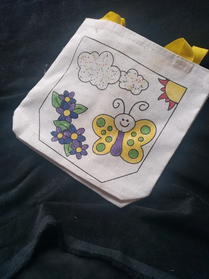 Petit sac Enfantin en toile de jute - photo numéro 3