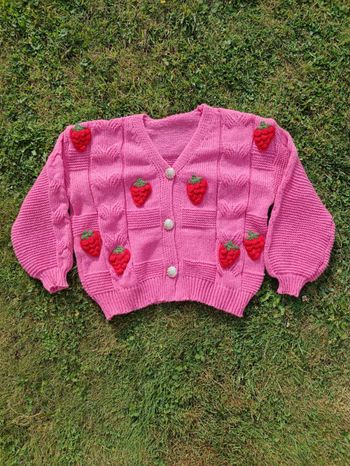 Pull cardigan tricot fruits 42 XL