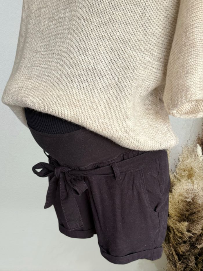 Short de grossesse noir souple bandeau fin T36 H&M mama - photo numéro 2