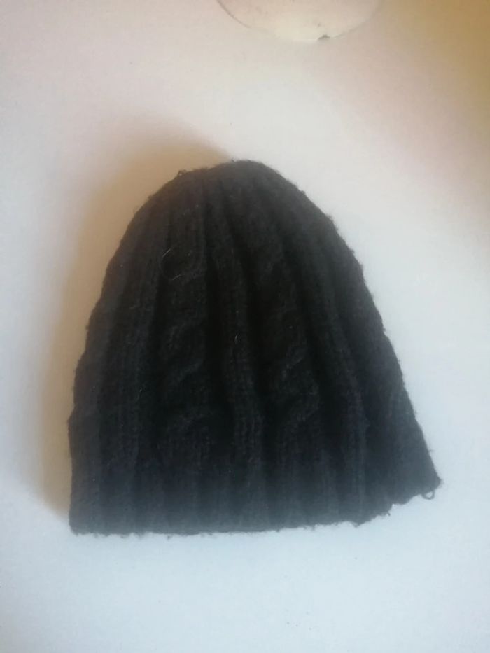 🌸Bonnet mixte chaud noir torsadé fait main 🌸 - photo numéro 2