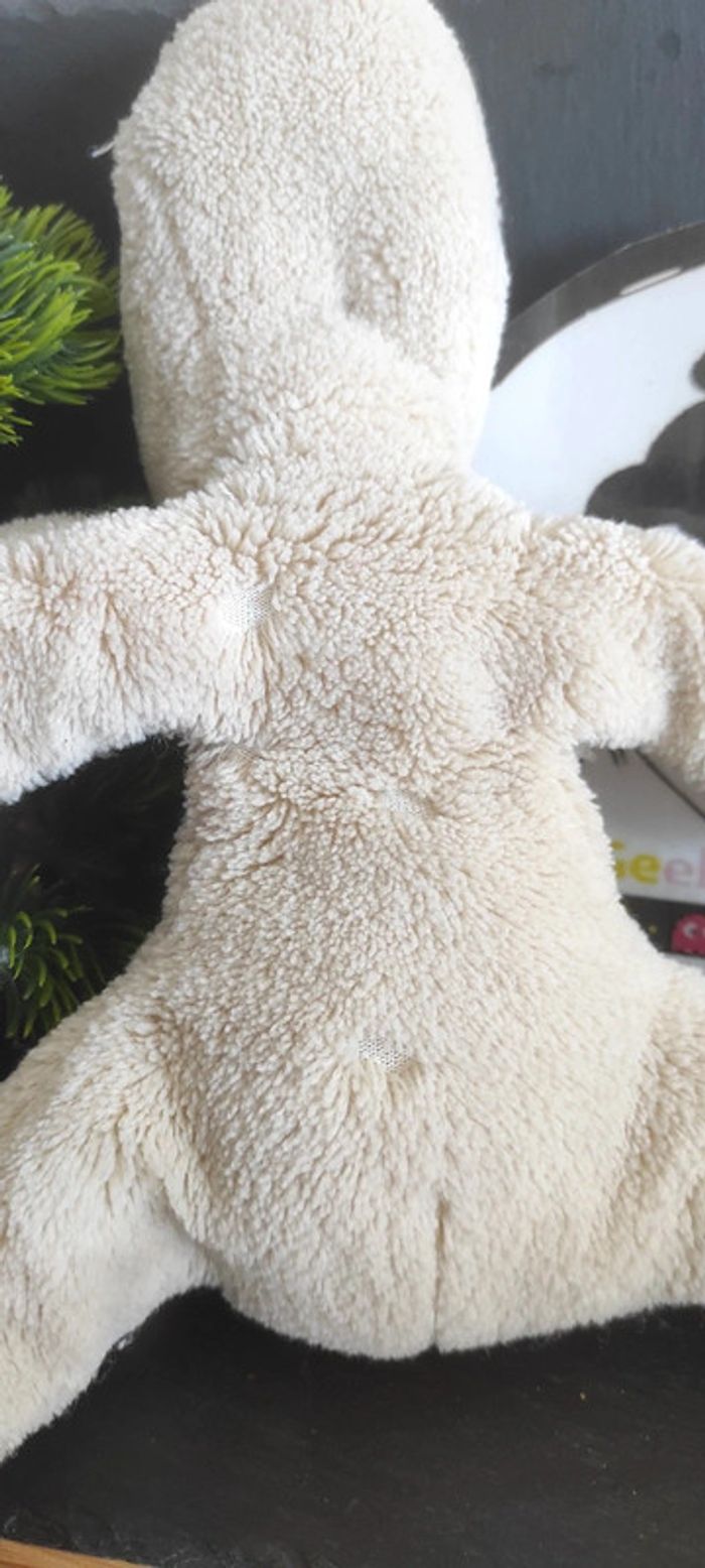 peluche chien marron beige écru noir Noukie's amtoys ancienne vintage couché - photo numéro 3